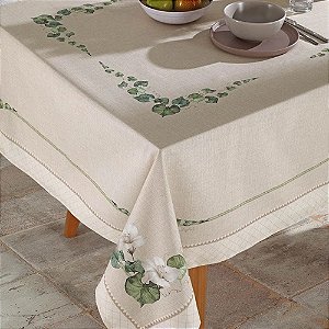 Toalha de Mesa Quadrada 8 Lugares Dohler Clean Renova 1.80 x 1.80Mts Botânica