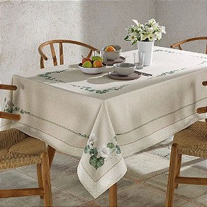 Toalha de Mesa Retangular 6 Lugares Dohler Clean Renova 140x210cm Botânica