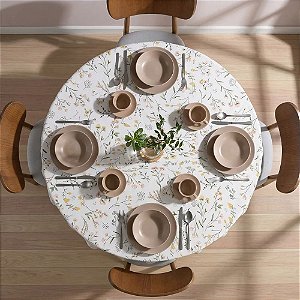 Toalha de Mesa Redonda 4 Lugares Dohler Clean Athenas 160cm Florência