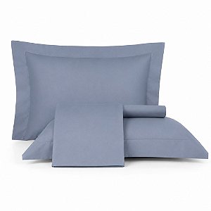 Jogo de Cama King Size Altenburg 200 Fios 4 Peças Algodão Lux Azul Etienne