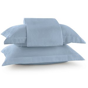 Jogo de Cama Casal Lynel 200 Fios 3 Peças Althea Azul Ayala