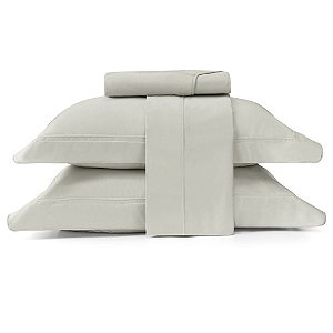 Jogo de Cama Queen Size Lynel 400 Fios 4 Peças Nuage Cinza