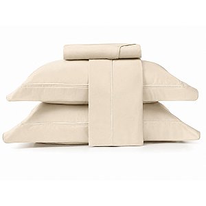 Jogo de Cama King Size Lynel 400 Fios 4 Peças Nuage Pérola