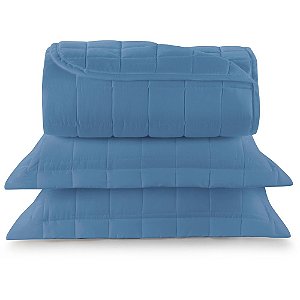 Kit Cobreleito Casal Lynel 3 Peças Sofistic Índigo Memphis