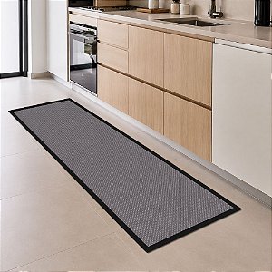 Tapete Passadeira Jolitex Piquet Antiderrapante 60x230cm Cinza