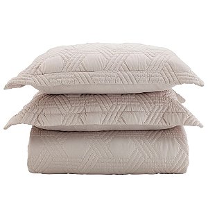 Colcha King Size 200 Fios Corttex Prisma 3 Peças Bege