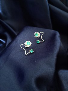 Brinco com pedras verdes