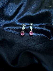 Brinco com Cristais Rosados