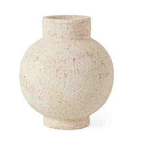 Vaso em Cimento Rustico com Boca Alta Grande