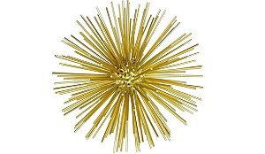 Escultura Ouriço Metal Dourado Grande