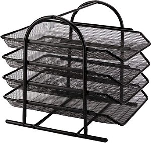 Organizador De Mesa Porta Arquivo Em Metal Quádruplo