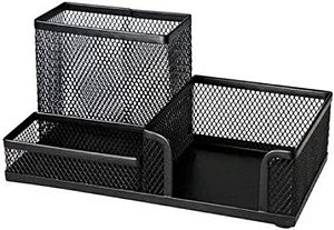 Organizador Porta Treco Metal Aramado Preto 3 Divisórias