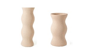 Kit Vaso em Cerâmica Rústica