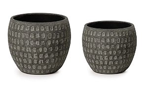 Kit Vaso Decorativo Cachepot em Cimento