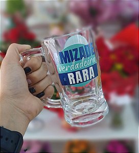 Caneca Taberna "Amizade Verdadeira é Rara" Vidro 340 ml