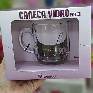 Caneca "Fé força que nasce na alma e leva paz ao coração" Vidro 300 ml