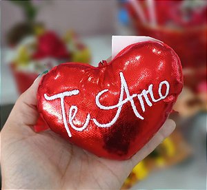 Coração Brilhante "Te Amo" 12 cm de Pelúcia