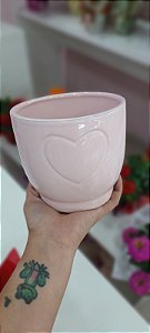 Vaso Coração de Cerâmica 13,5 x 12,5 cm