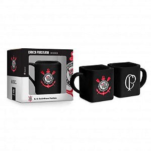 Caneca Quadrada do Corinthians de Porcelana 220 ml