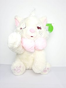 Gata Marie Elegância Clássica Branca 30 cm de Pelucia VTK-NT161-30U