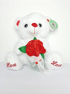 Urso Casamenteiro do Amor Branco 25 cm de Pelucia 2-961194-25