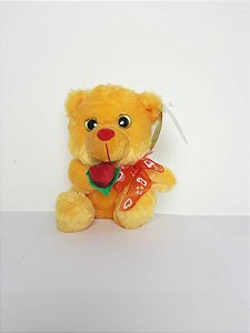 Urso Cavalheiro do Amor Laranja 20 cm de Pelucia 55-3074-20