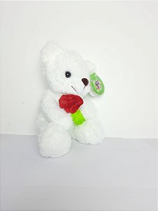 Urso Embaixador do Romantismo Branco 20 cm de Pelucia 66-6803-20