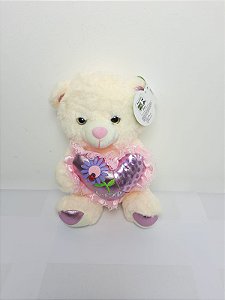 Urso Amor Floral Amarelo 25 cm de Pelucia 33-21102-25