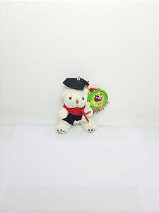 Urso Formando da Alegria Branco 11 cm de Pelucia CH-100-57