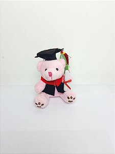 Urso Formando da Alegria Rosa 11 cm de Pelucia CH-100-57