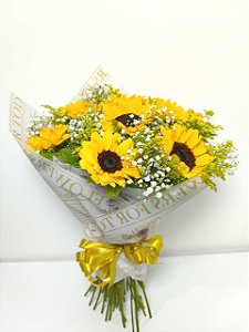 Buquê de 8 (Oito) Girassóis – Premium