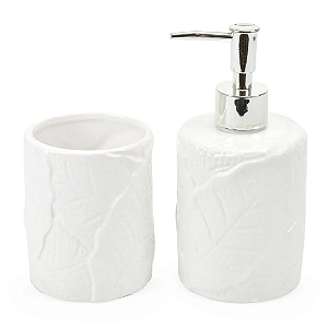 Jogo para Banheiro de Porcelana Quadrado - 2 Peças Elegantes