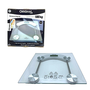 Balança de Piso Digital de Vidro Quadrada Bioimpedância com Bluetooth - 140kg Premium