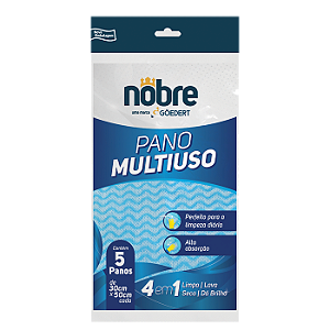 Pano Multiuso Azul c/ 5 panos de 30x50cm Nobre