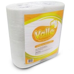 Papel Higiênico Rolão Folha Simples Branca c/ 8 rolos x 300 metros Institucional Valle