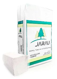 Papel Toalha Interfolhada 100% Celulose Branco 20x21cm 24gm² c 1000fls Jarau