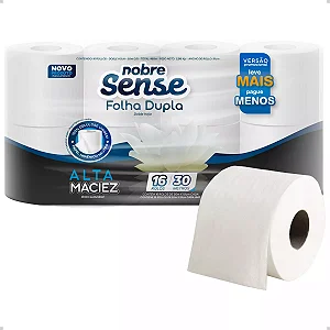 Papel Higiênico Branco Folha Dupla  Pacote Economico 16x30 - NOBRE