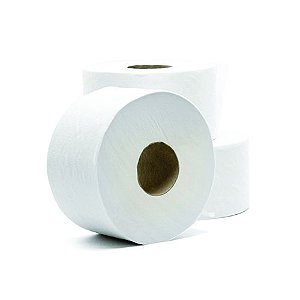 Papel Higiênico Rolão Folha Simples 100% Celulose c/ 8 rolos x 300 metros Leveza