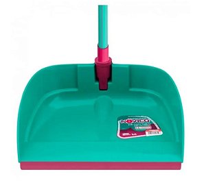 Pá para Lixo Plástica c/ Silicone e Cabo Longo Noviça