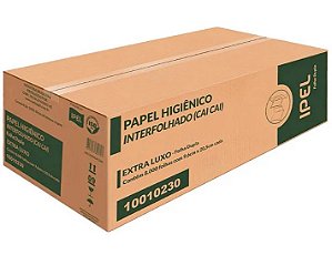 Papel Higienico Interfolhado Folha Dupla 100% Celulose 10x20cm 8.000 Folhas IPEL