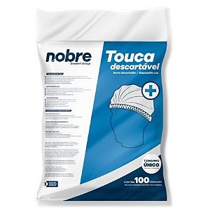 Touca TNT Sanfonada c/ Elástico Branca c/ 100un Nobre