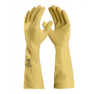 Luva de Latex Punho Longo Ranhurada - Tam P