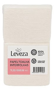 Papel Toalha Interfolhada 100% Celulose Branco 20x20cm 20gm² c 1000fls LEVEZA