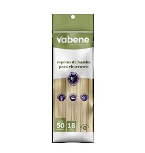 Espeto Palito de Bambu para Churrasco - Hambúrguer 18 cm c/ 50un Vabene
