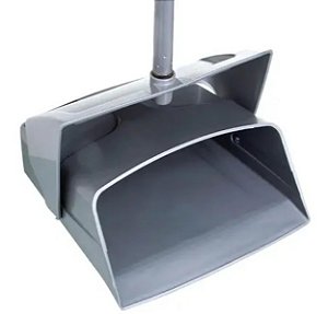 Pá para Lixo Plástica c/ Coletor - Cinza - Cabo Longo - SuperPro