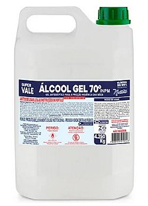 Álcool Gel Antisséptico 70INPM 4,25kg Super Vale
