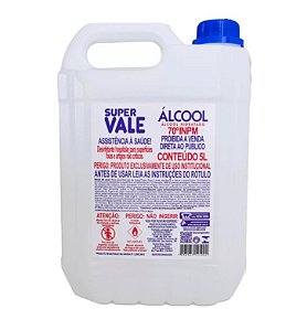 Álcool Líquido 5L 70 Graus Super Vale