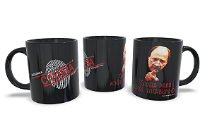 CANECA PRETA - FRASE - "Cadeia para vocês, vagabundos" - Modelo 1
