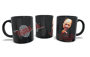 CANECA PRETA - FRASE - "Não tem que construir mais cadeias tem que construir mais cemitérios." - Modelo 1