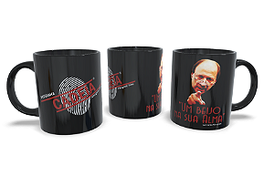 CANECA PRETA - FRASE - "Um beijo na sua alma." - Modelo 1